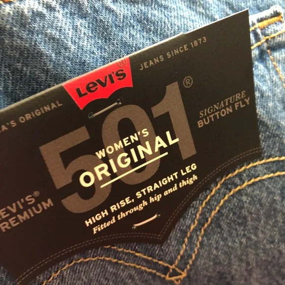 NWT Levi’s 501 Jeans 29 32 Mom Jean Straight Leg dark wash summer spring cute - Picture 8 of 11
